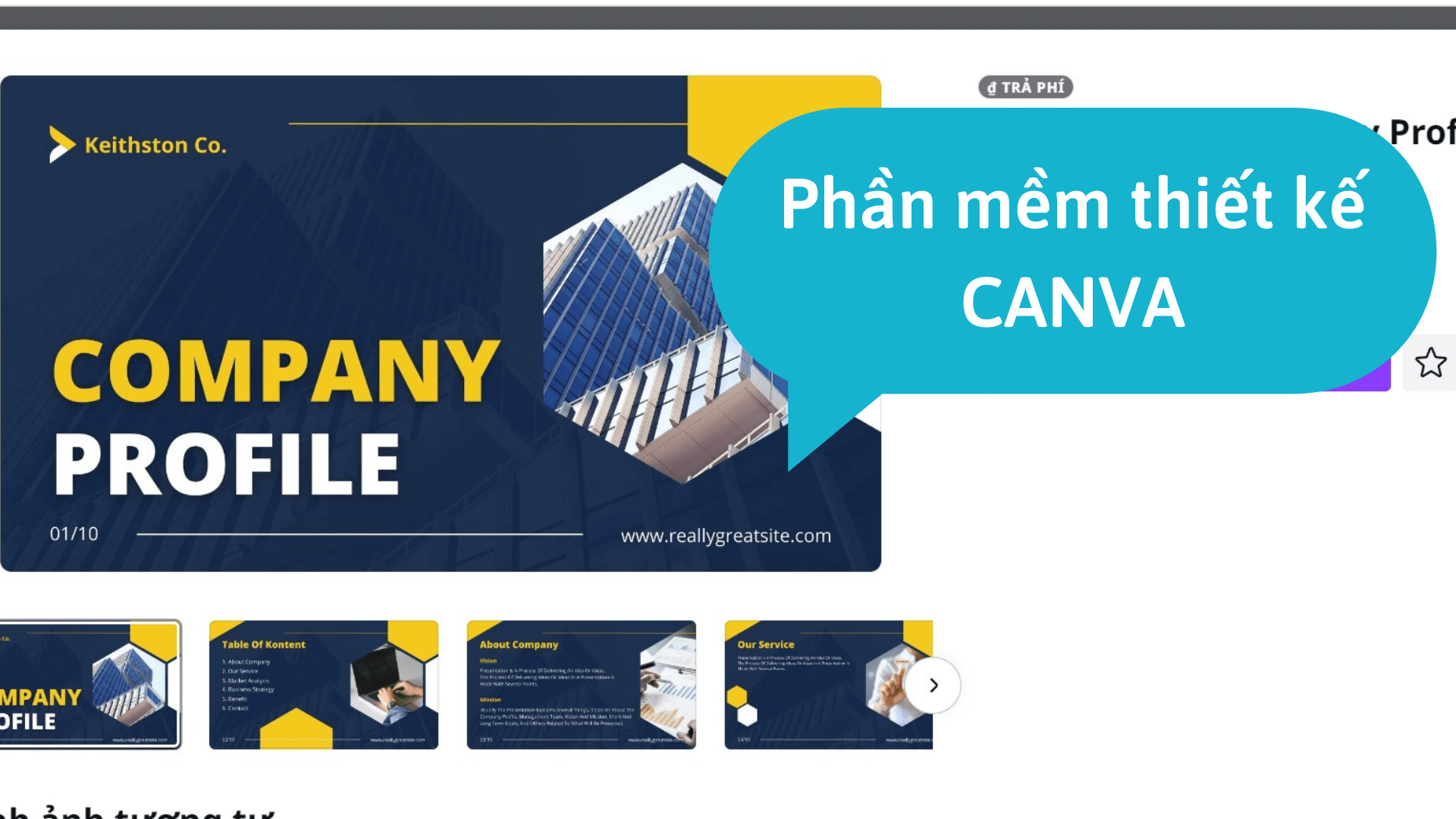 Phần mềm thiết kế hồ sơ năng lực CANVA