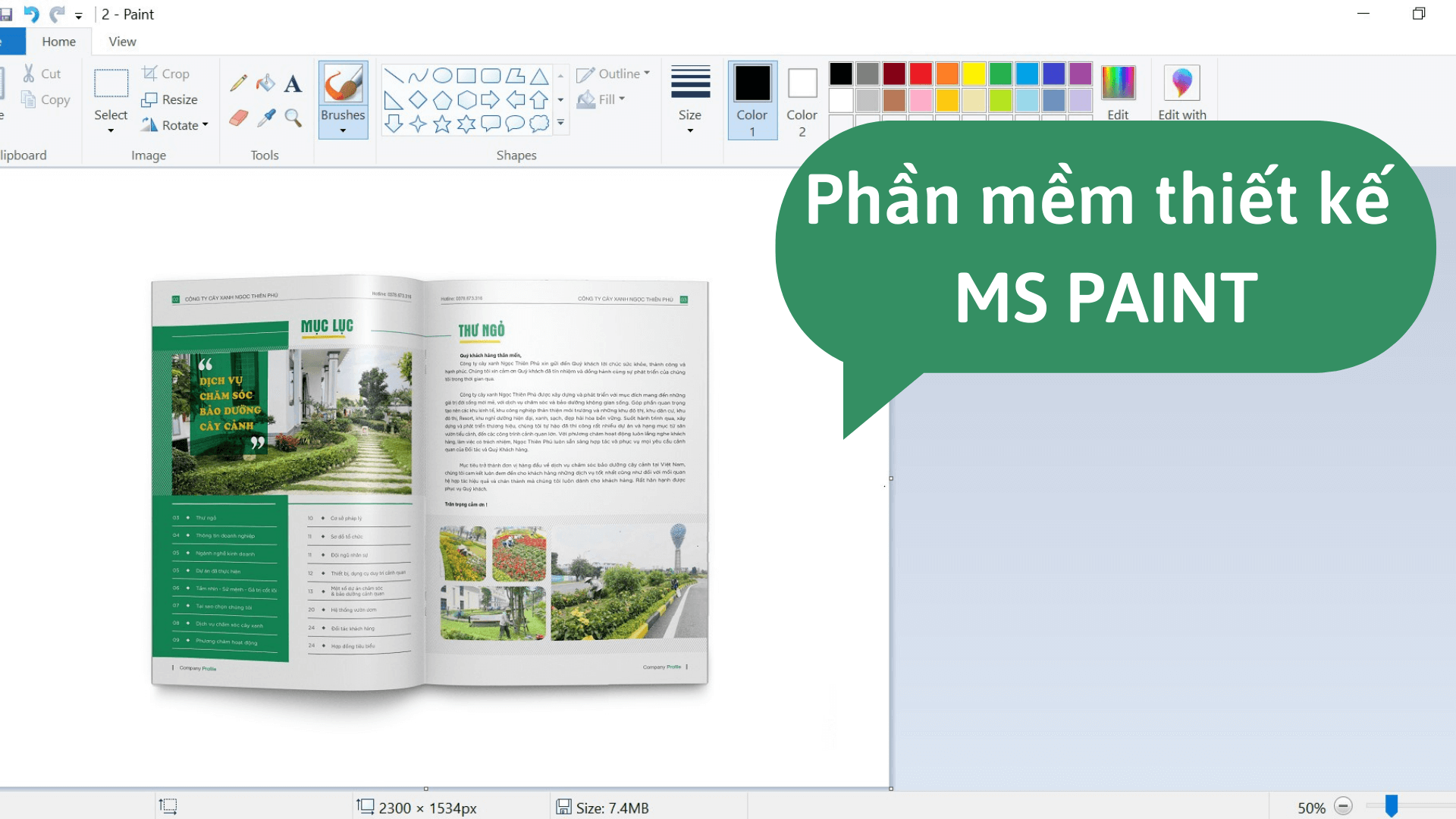 Phần mềm thiết kế hồ sơ năng lực MS PAINT