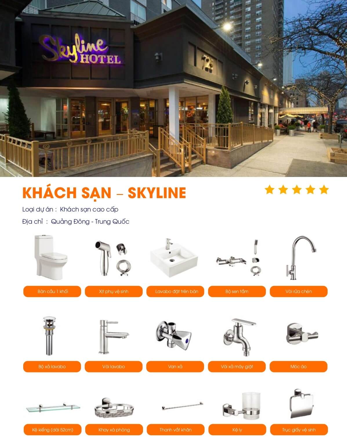 Dự án tiêu biểu của công ty thiết bị vệ sinh
