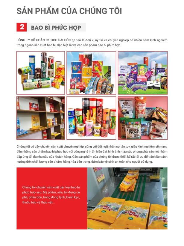 Lĩnh vực hoạt động của công ty bao bì